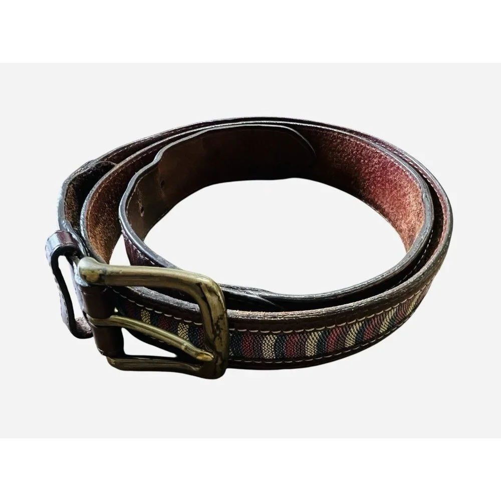 Duluth Trading Co Leather‎ & Fabric Men’s Belt Size 38 #60520